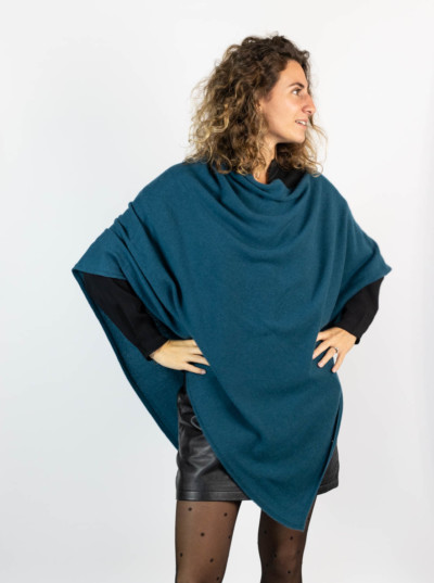 poncho monica bleu canard