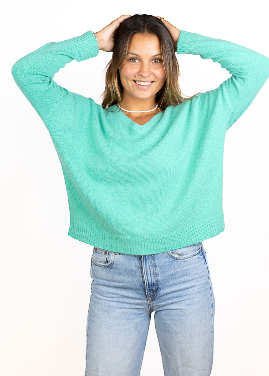 Bonnet femme Mila laine et cachemire vert émeraude - Marlot Paris